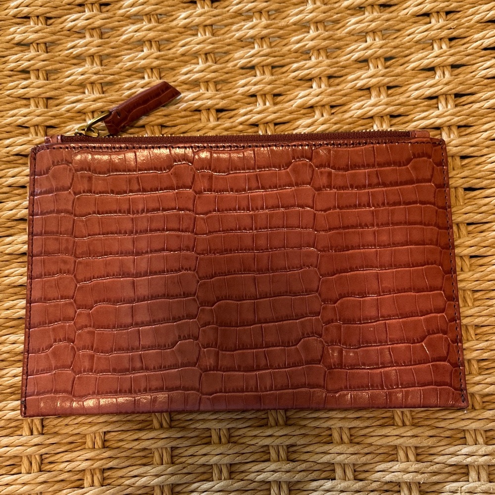 J Crew Faux Croc Pouch